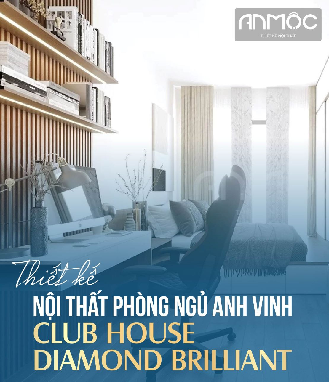 Thiết kế nội thất phòng ngủ chung cư Diamond Brilliant Club House