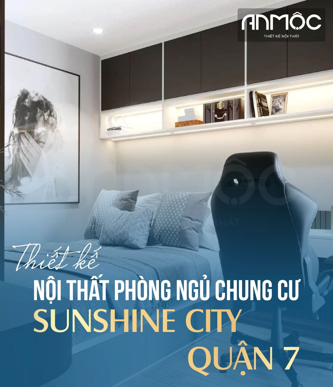 Thiết kế nội thất phòng ngủ chung cư Sunshine City Quận 7