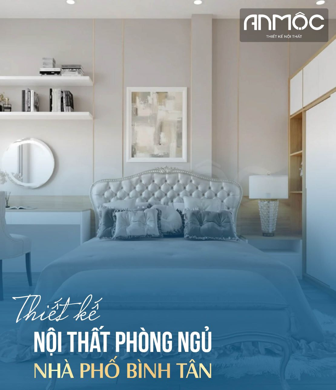 Thiết kế nội thất phòng ngủ nhà phố Bình Tân