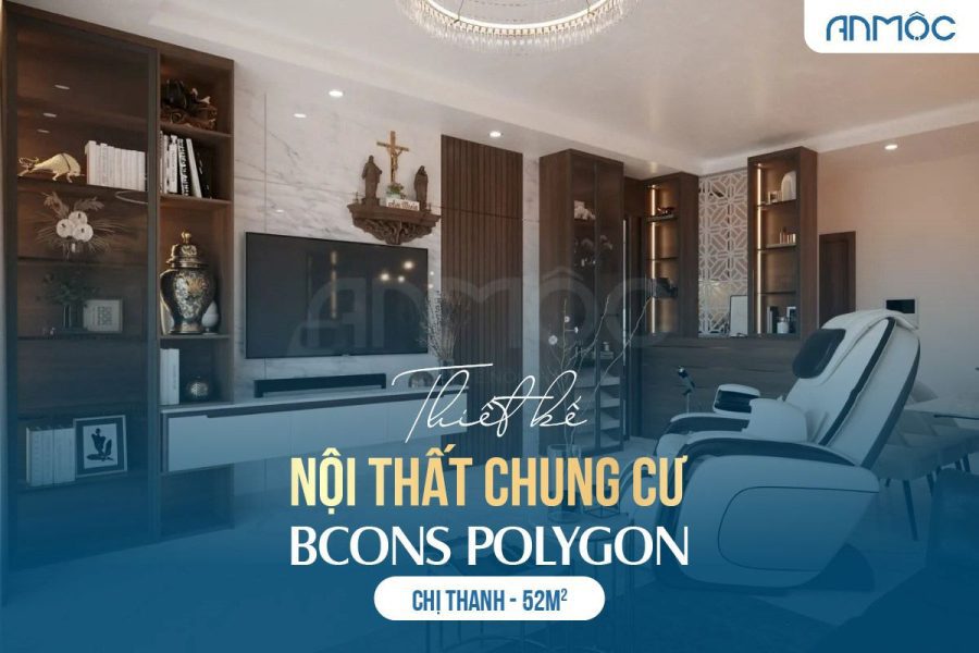 Thiết kế nội thất chung cư Bcons Polygon 52m2