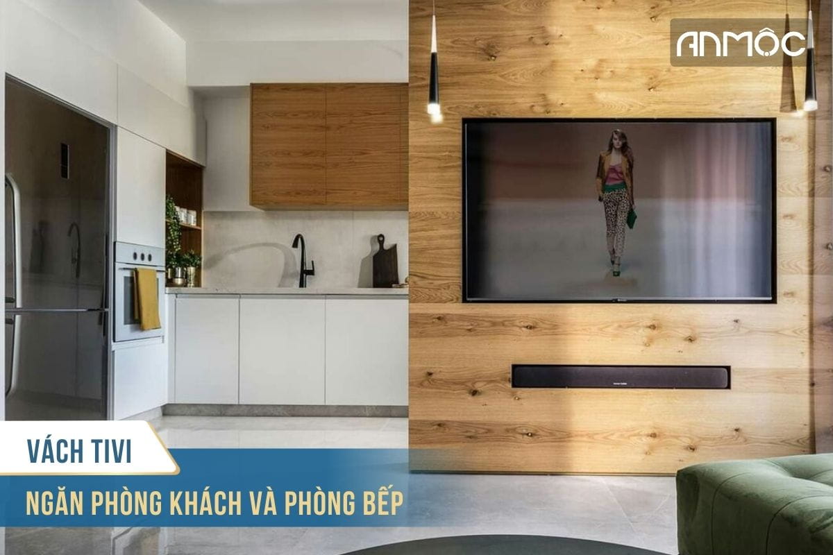 Vách tivi ngăn phòng khách và phòng bếp 2