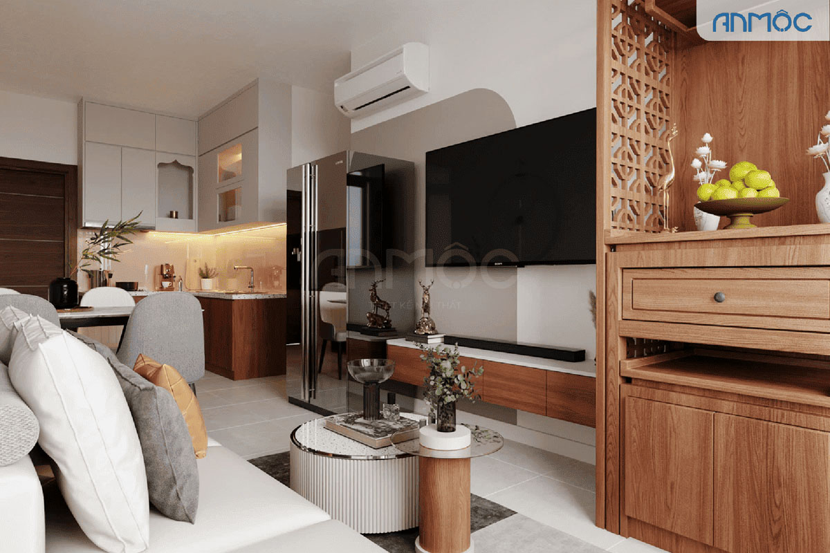 Nội thất phòng khách | Thiết kế nội thất chung cư Tô Ký Tower 56m2