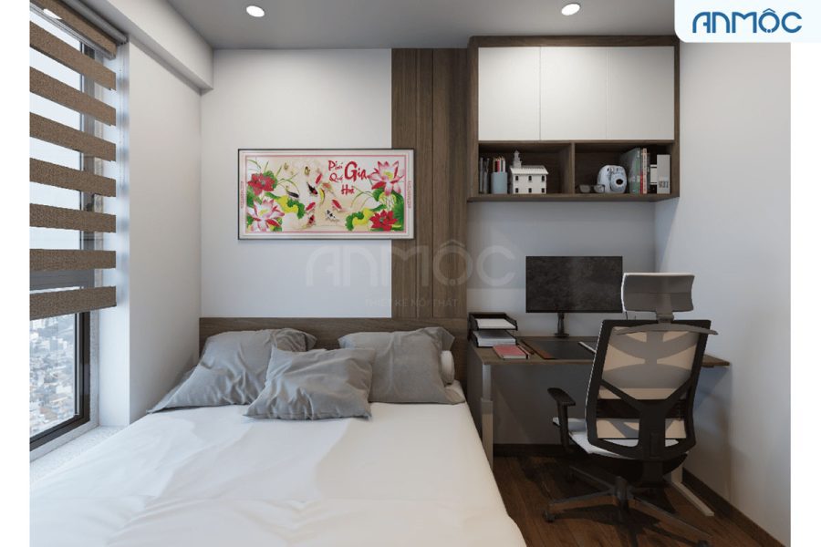 Nội thất phòng ngủ |Thiết kế nội thất chung cư Bcons Apartment 50m2