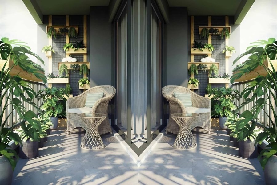 Bố trí nội thất ban công chung cư 55m2 tiện nghi và thư giãn