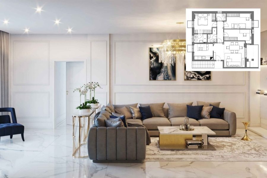 Thiết kế căn hộ 100m2 3PN cân bằng giữa riêng tư và kết nối