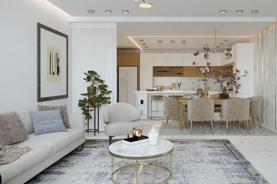 Thiết kế nội thất chung cư 100m2 phong cách hiện đại, tinh tế