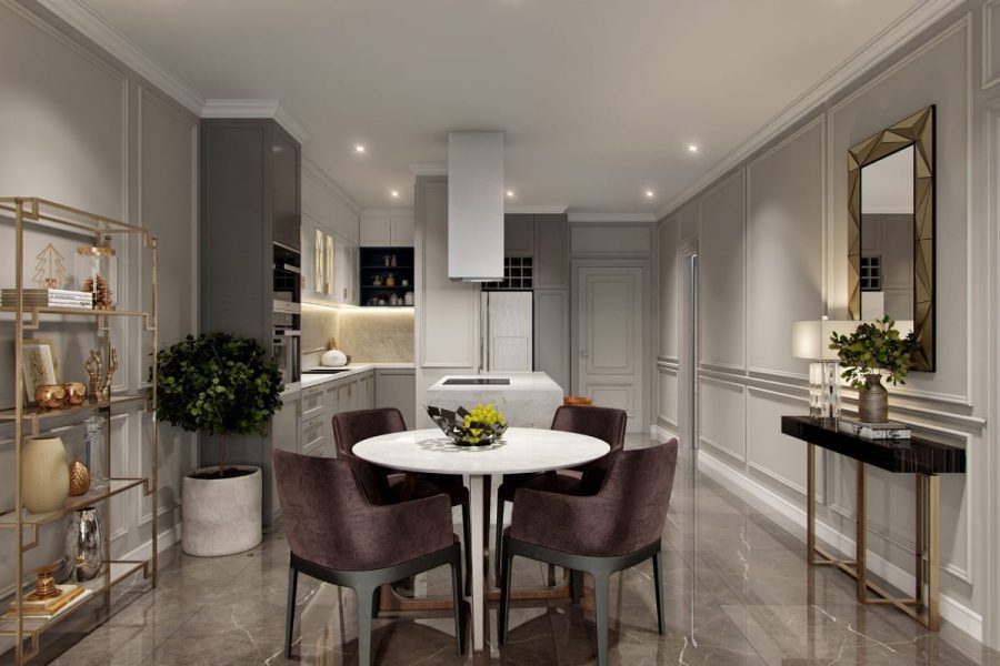 Căn hộ 100m2 phong cách tân cổ điển, sang trọng và hài hòa