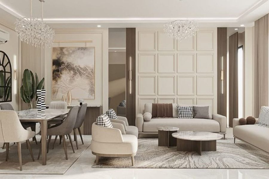 Thiết kế nội thất chung cư 90m2 tân cổ điển đẳng cấp và cuốn hút.