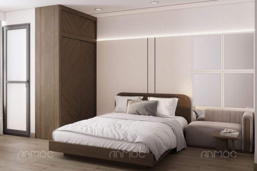 Nội thất phòng ngủ - Thiết kế nội thất căn hộ Studio River Gate 30m2
