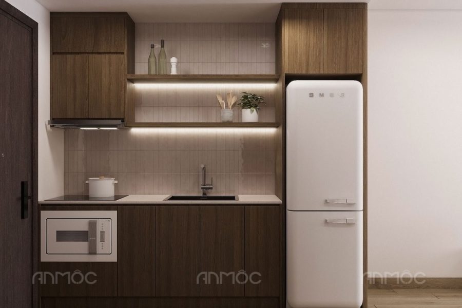 Nội thất phòng bếp - Thiết kế nội thất căn hộ Studio River Gate 30m2