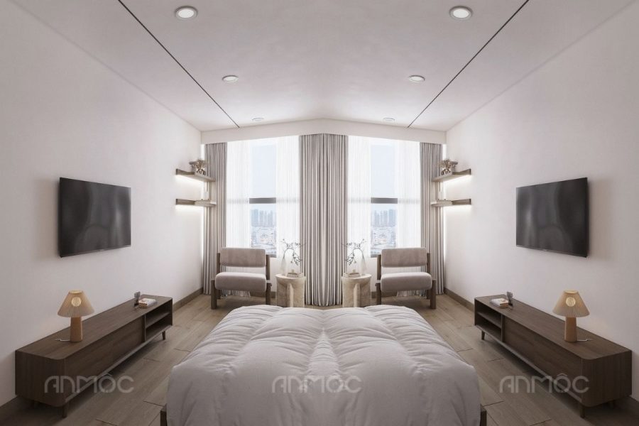 Nội thất phòng ngủ - Thiết kế nội thất căn hộ Studio River Gate 30m2