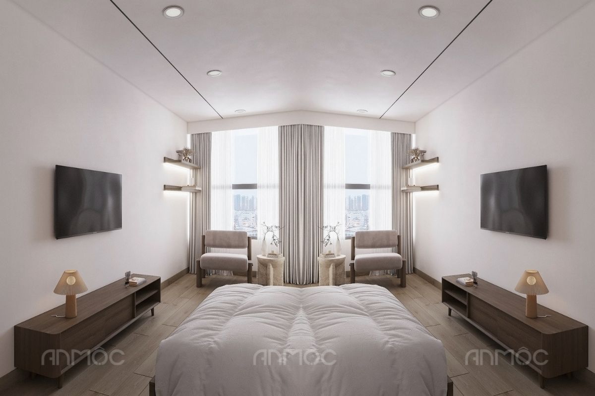 Nội thất phòng ngủ - Thiết kế nội thất căn hộ Studio River Gate 30m2