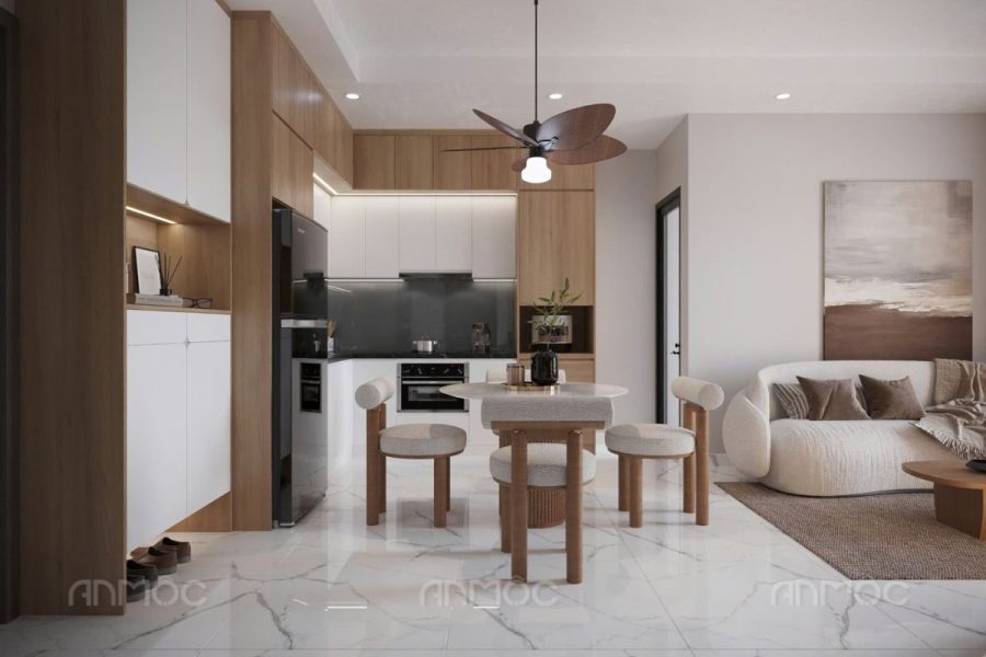 Nội thất phòng bếp và phòng ăn | Chung cư The Pegasuite II 45m2