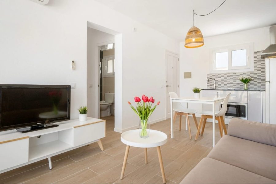 Mẫu thiết kế nội thất chung cư 30m2 tận dụng hiệu quả ánh sáng tự nhiên