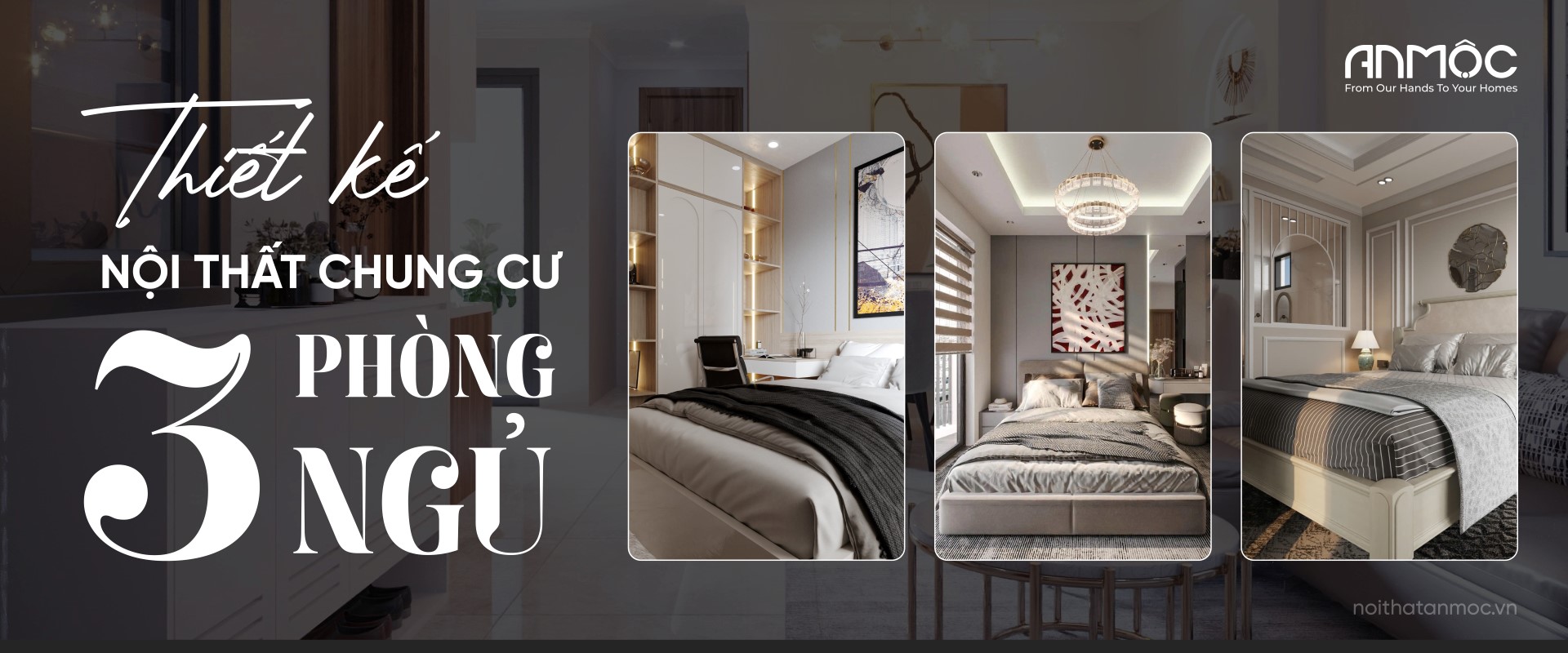 Banner thiết kế nội thất chung cư 3 phòng ngủ