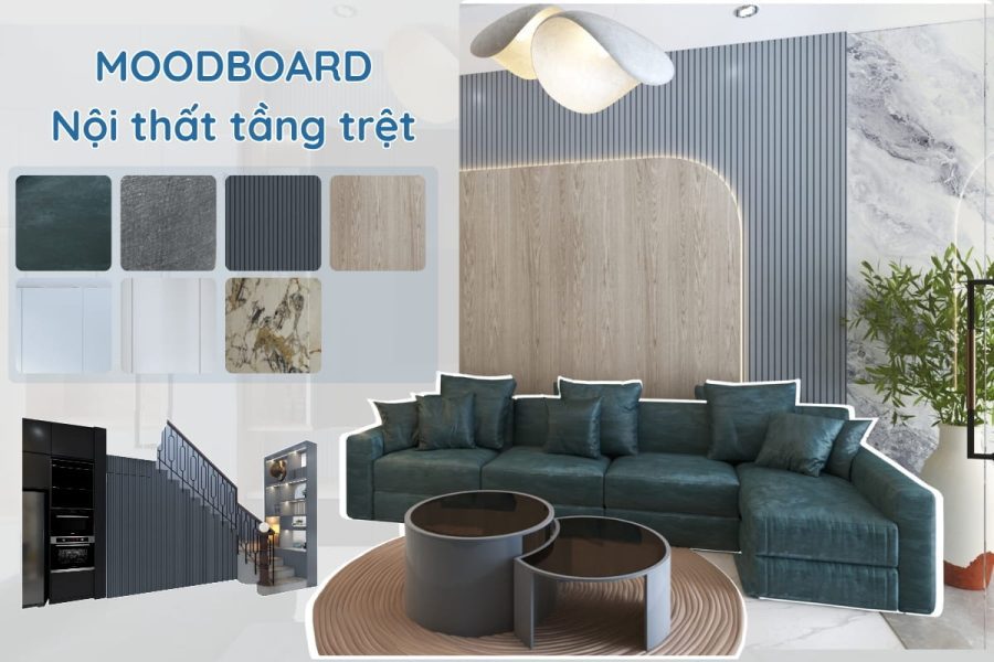 Mẫu moodboard nội thất tầng trệt