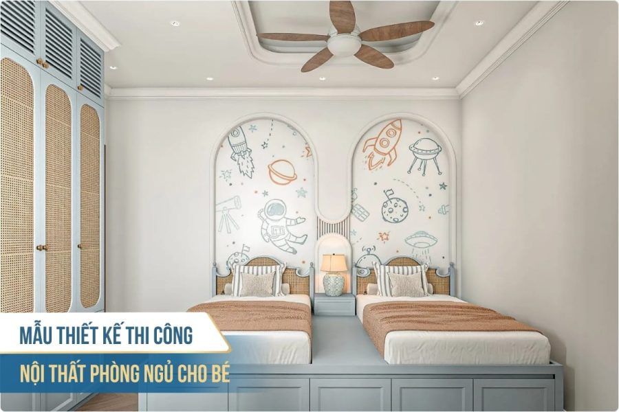 Mẫu thiết kế thi công nội thất phòng ngủ cho bé