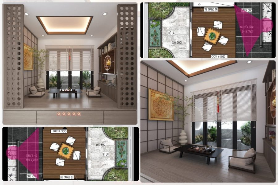 Nội thất phòng trà tầng 1