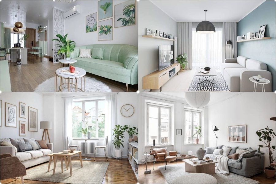 Nội thất phòng khách chung cư Scandinavian
