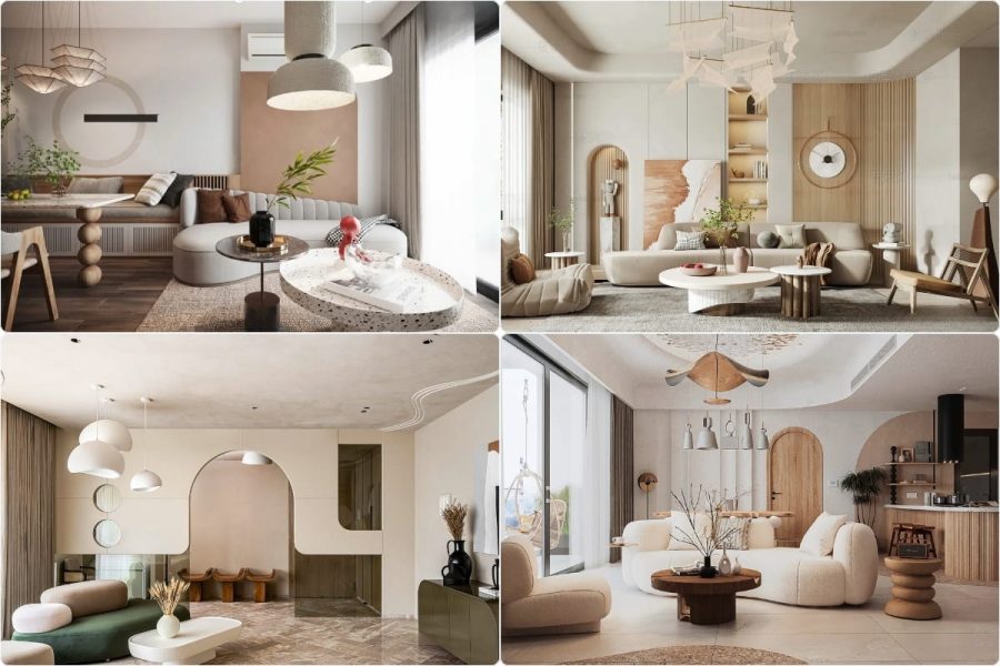 Nội thất phòng khách chung cư Wabi Sabi