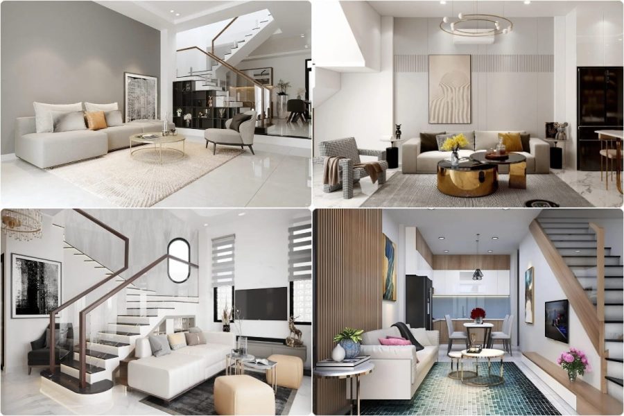 Nội thất phòng khách nhà phố hiện đại