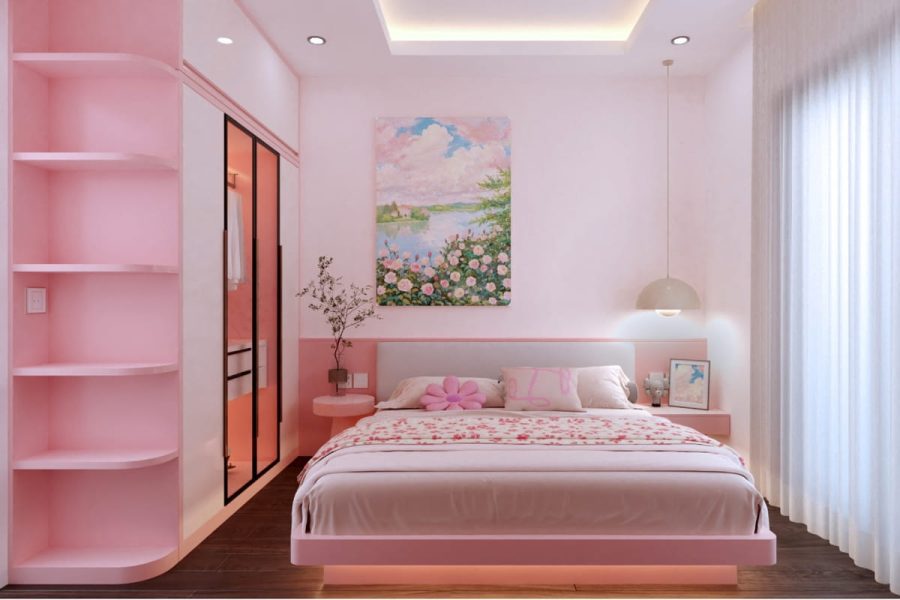 Nội thất phòng ngủ bé gái tầng 1