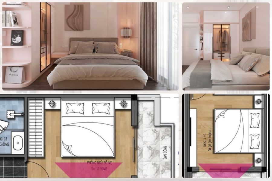 Nội thất phòng ngủ bố mẹ tầng 2