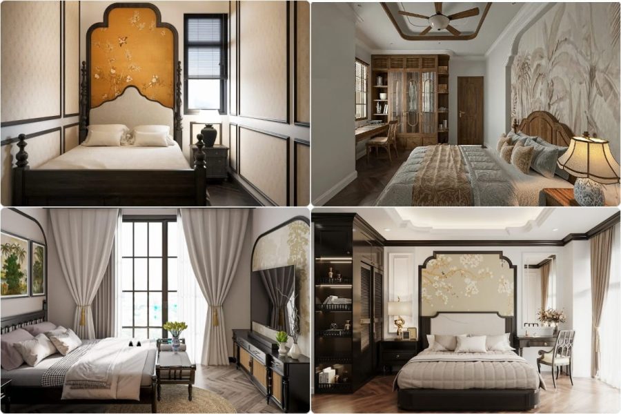 Nội thất phòng ngủ nhà phố Indochine