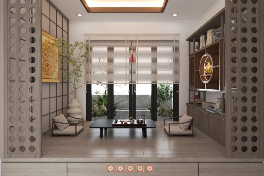 Nội thất phòng trà tầng 1