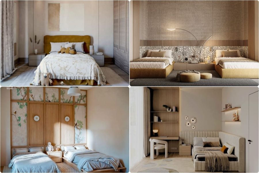 Xu hướng thiết kế nội thất phòng ngủ cho bé chung cư phong cách Japandi