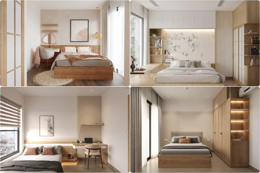 Xu hướng thiết kế nội thất phòng ngủ chung cư Japandi