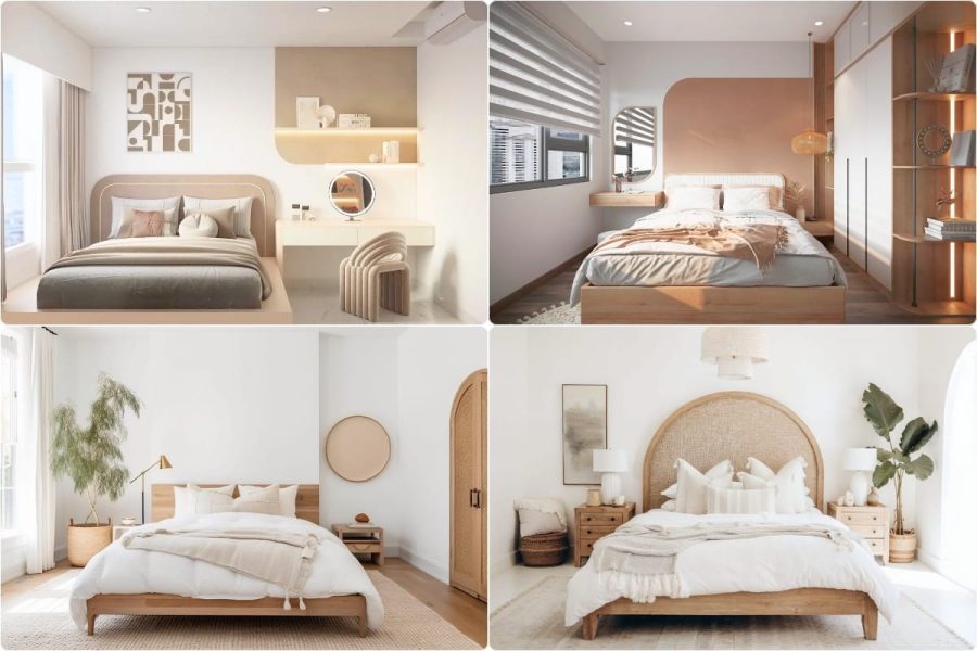 Xu hướng thiết kế nội thất phòng ngủ chung cư Wabi Sabi