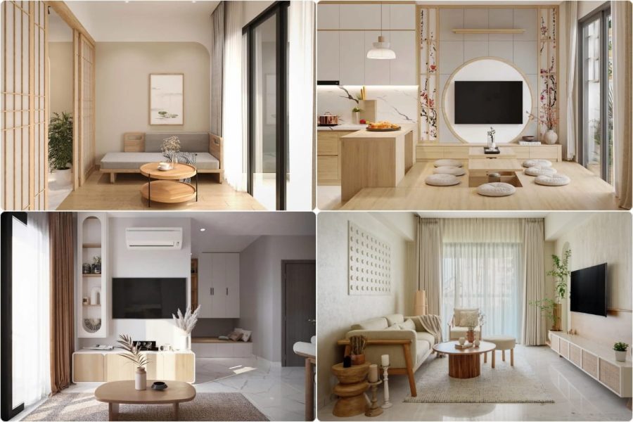 Thiết kế nội thất chung cư Japandi