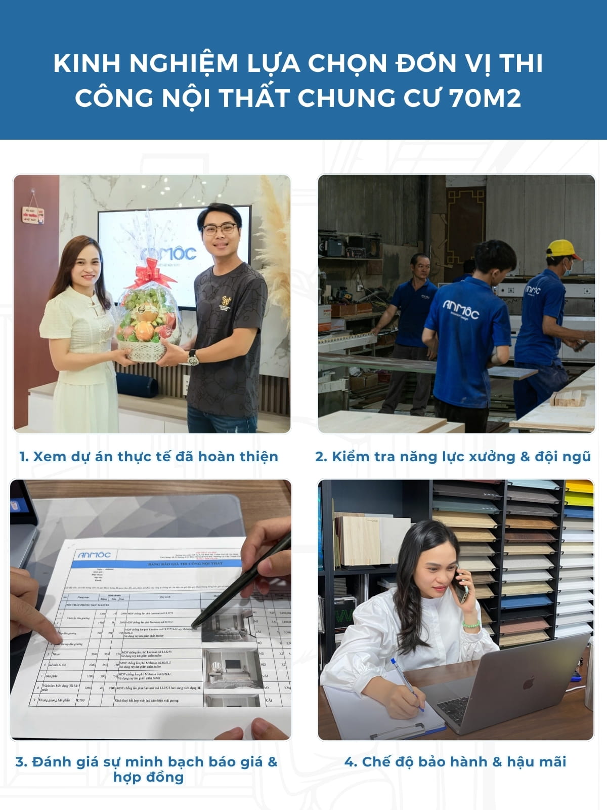 Inforgraphic Kinh nghiệm lựa chọn đơn vị thi công nội thất chung cư 70m2