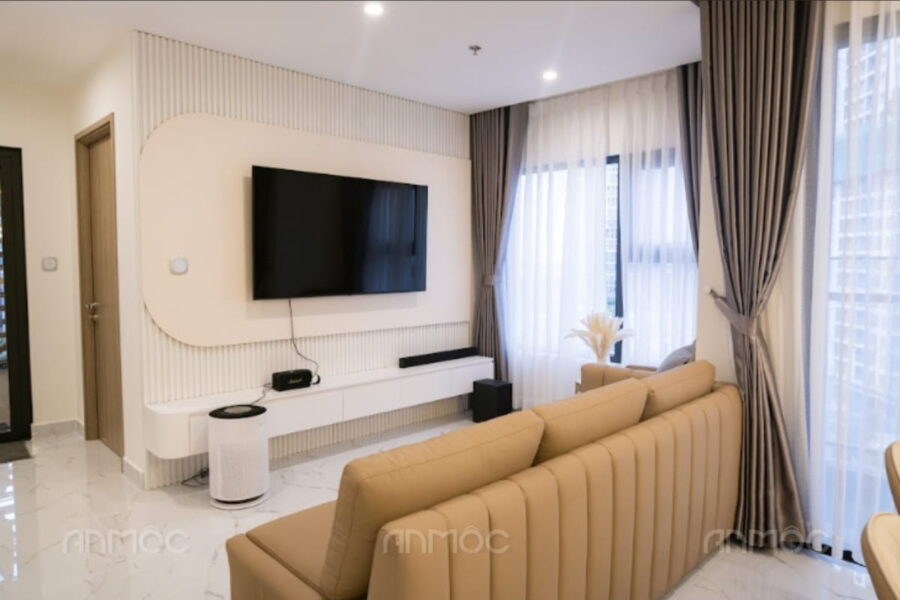 Mẫu thi công nội thất phòng khách chung cư 70m2 - 2
