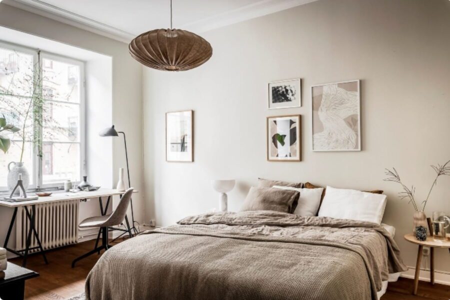 Mẫu thi công phòng ngủ chung cư 70m2 phong cách scandinavian