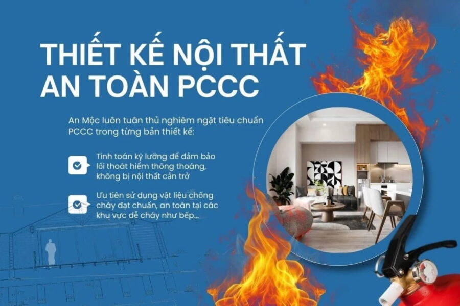 Thiết kế nội thất chung cư tuân thủ tiêu chuẩn an toàn PCCC