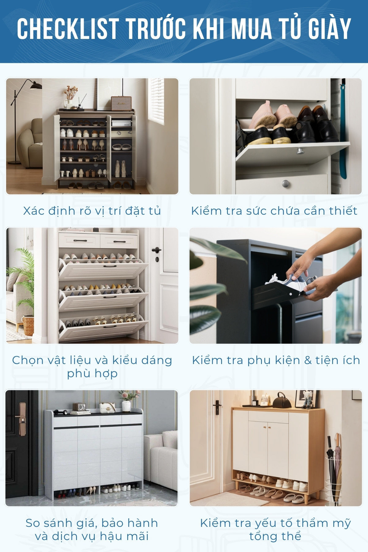Khám Phá Ngay 40+ Mẫu Tủ Giày Đẹp Đón Đầu Xu Hướng 2026 103 Checklist trước khi mua tủ giày