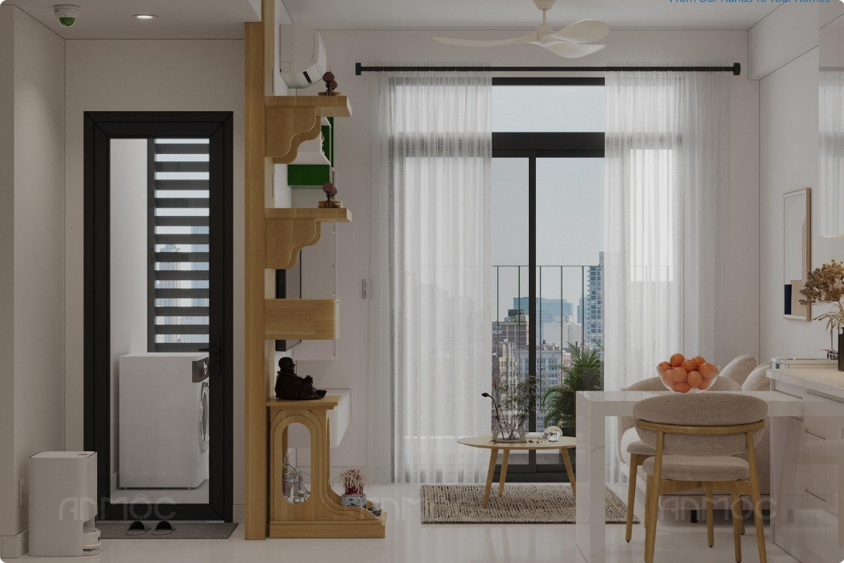 Phòng khách & bếp-thiết kế nội thất chung cư Asiana Capella 66m2 (4)