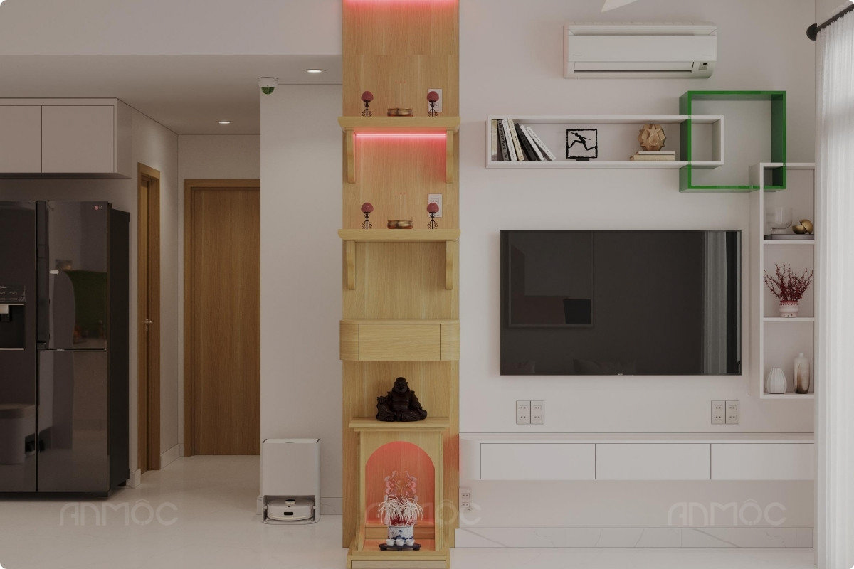 Phòng khách & bếp-thiết kế nội thất chung cư Asiana Capella 66m2