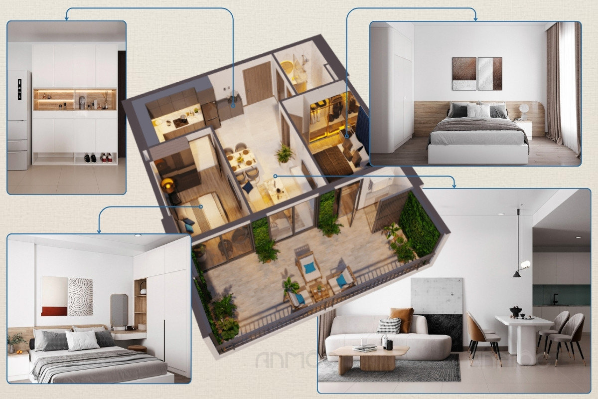 Thiết kế nội thất chung cư The Glory 60m2 32 Tổng quan không gian thiết kế nội thất chung cư The Glory 60m2 hiện đại, sang trọng và tiện nghi