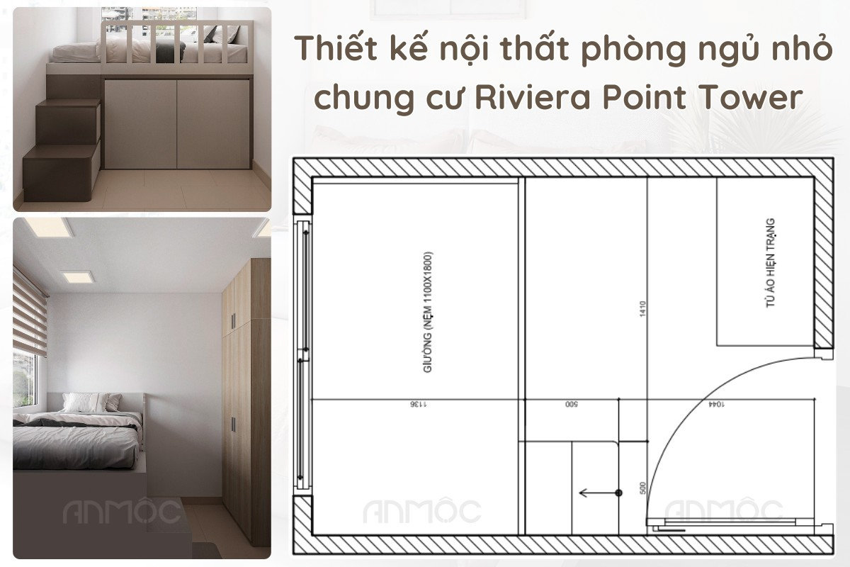 Thiết Kế Nội Thất Phòng Ngủ Chung Cư Riviera Point Tower 5 40 Không gian phòng ngủ nhỏ chung cư Riviera Point Tower được bố trí gọn gàng với đồ nội thất đa năng