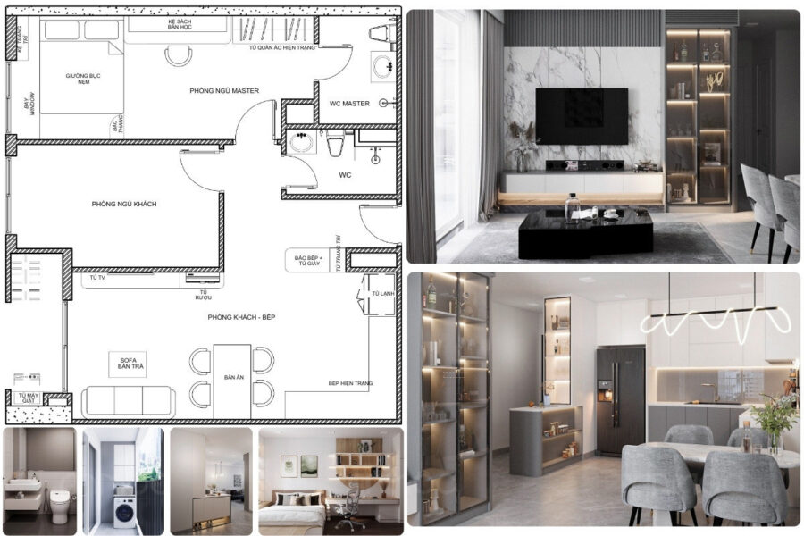 Tổng quan mặt bằng và thiết kế nội thất chung cư Sunrise Cityview 76m2