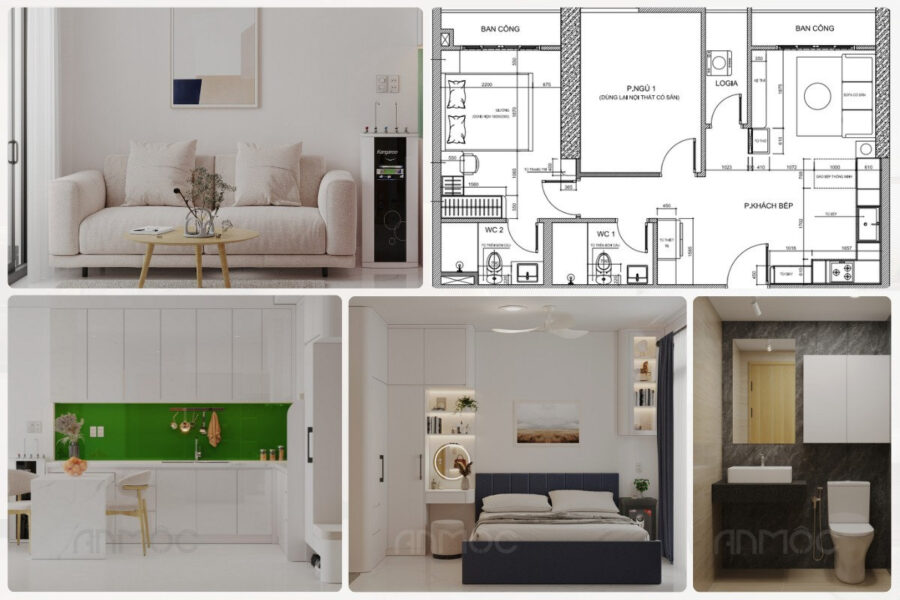 Tổng thể mặt bằng và bố cục không gian dự án thiết kế nội thất chung cư Asiana Capella hiện đại