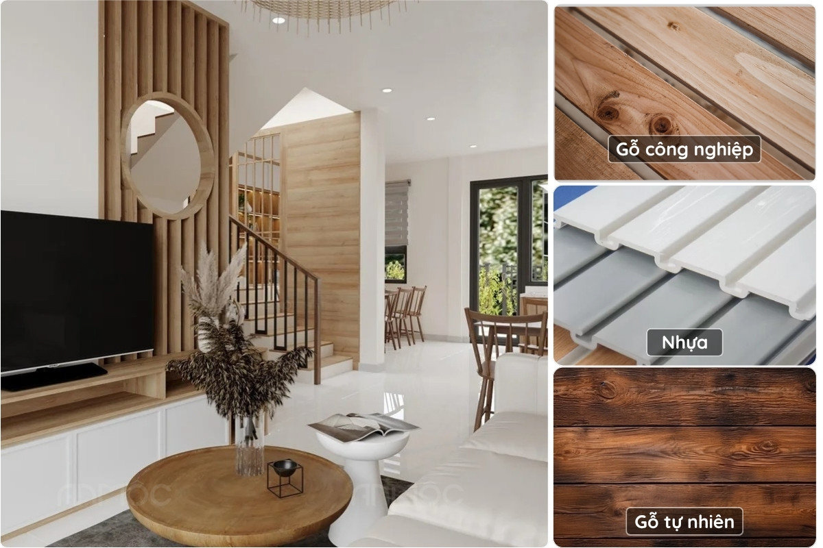 21+ Mẫu Thiết Kế Nội Thất Nhà Phố Đẹp Không Thể Bỏ Qua 2026 3014 Vật liệu phổ biến trong thiết kế nội thất nhà phố