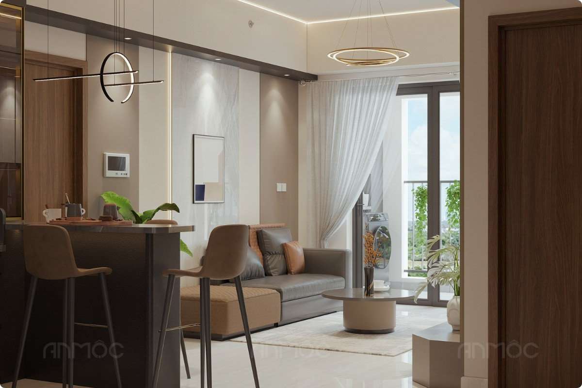 Phòng bếp, Thiết kế nội thất chung cư Swanbay 52m2