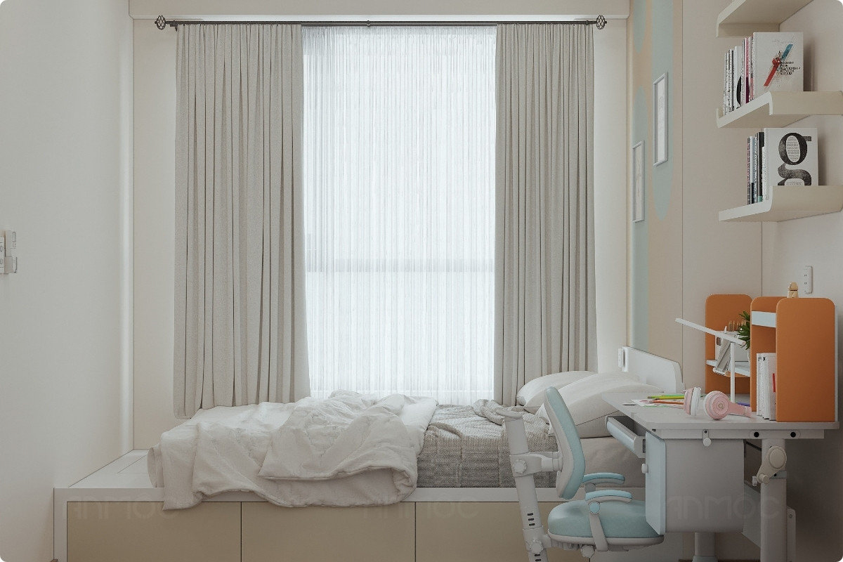 Không gian phòng ngủ nhỏ thiết kế tinh giản cùng nội thất thông minh, gọn gàng