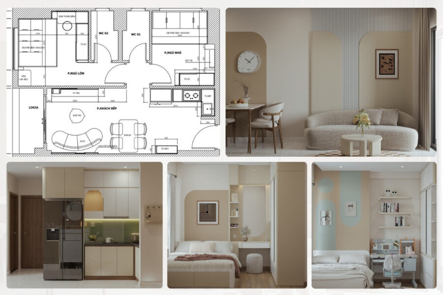 Tổng quan mặt bằng và thiết kế nội thất chung cư Bcons Plaza 51m2