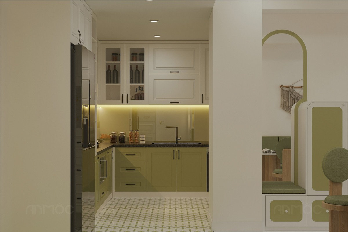 Hướng nhìn từ phòng khách ra phòng bếp