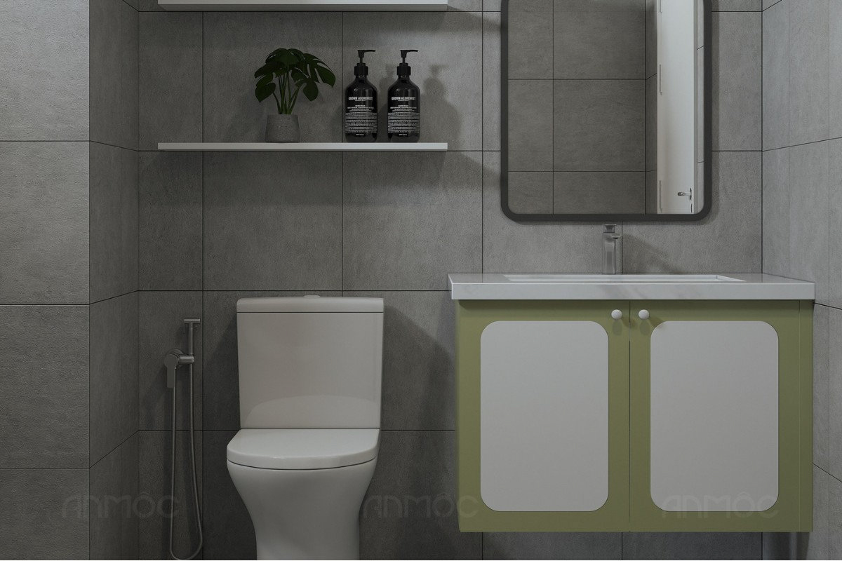 Nhà vệ sinh với tông màu hiện đại